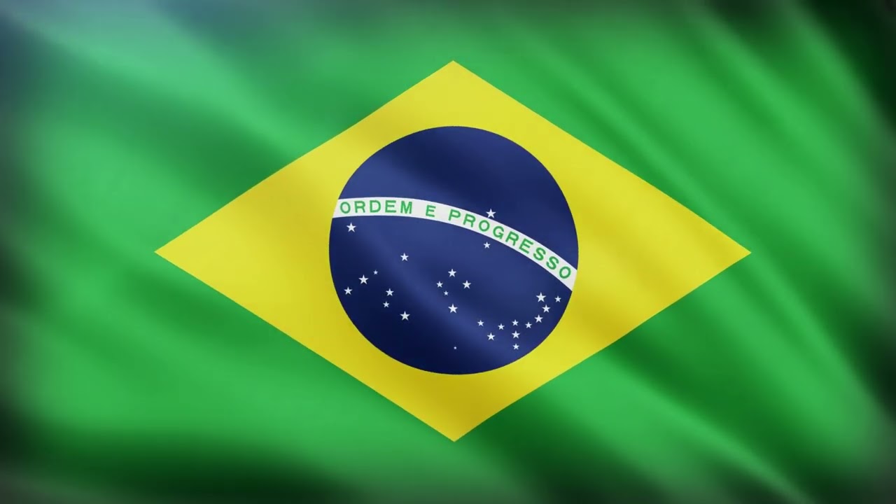 BRAZIL flag 40 seconds loop | FREE 1080p - fullHD stock footage | realistic flag wave animation