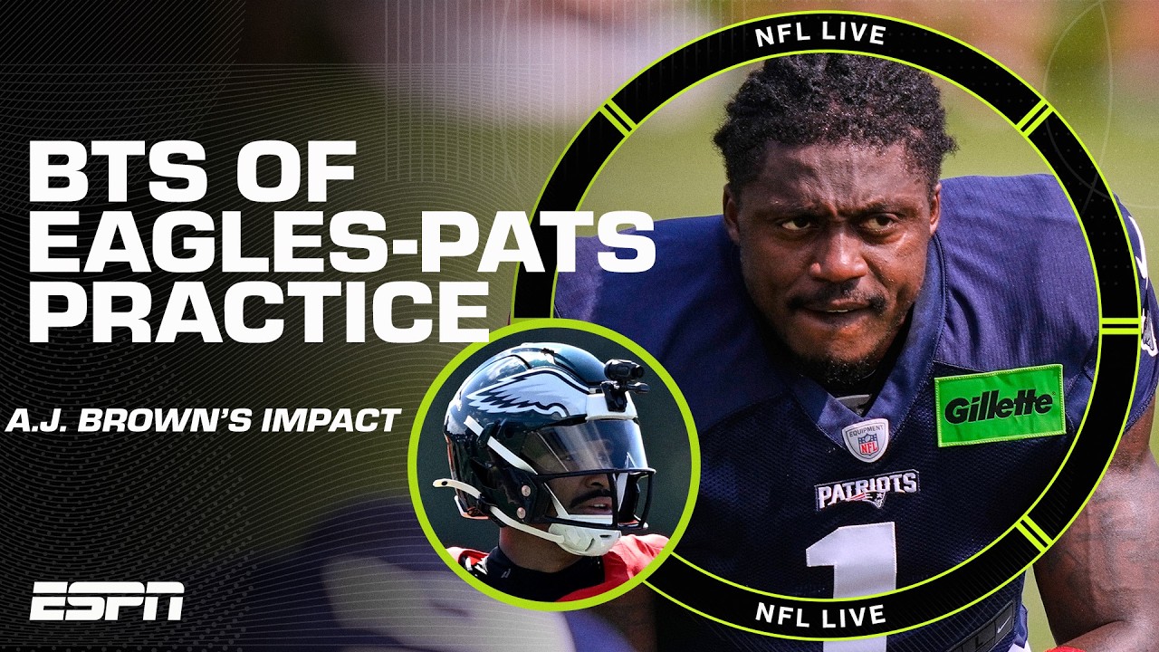 Why A.J. Brown has not talked to Jalen Hurts at Eagles-Patriots joint practice | NFL Live
