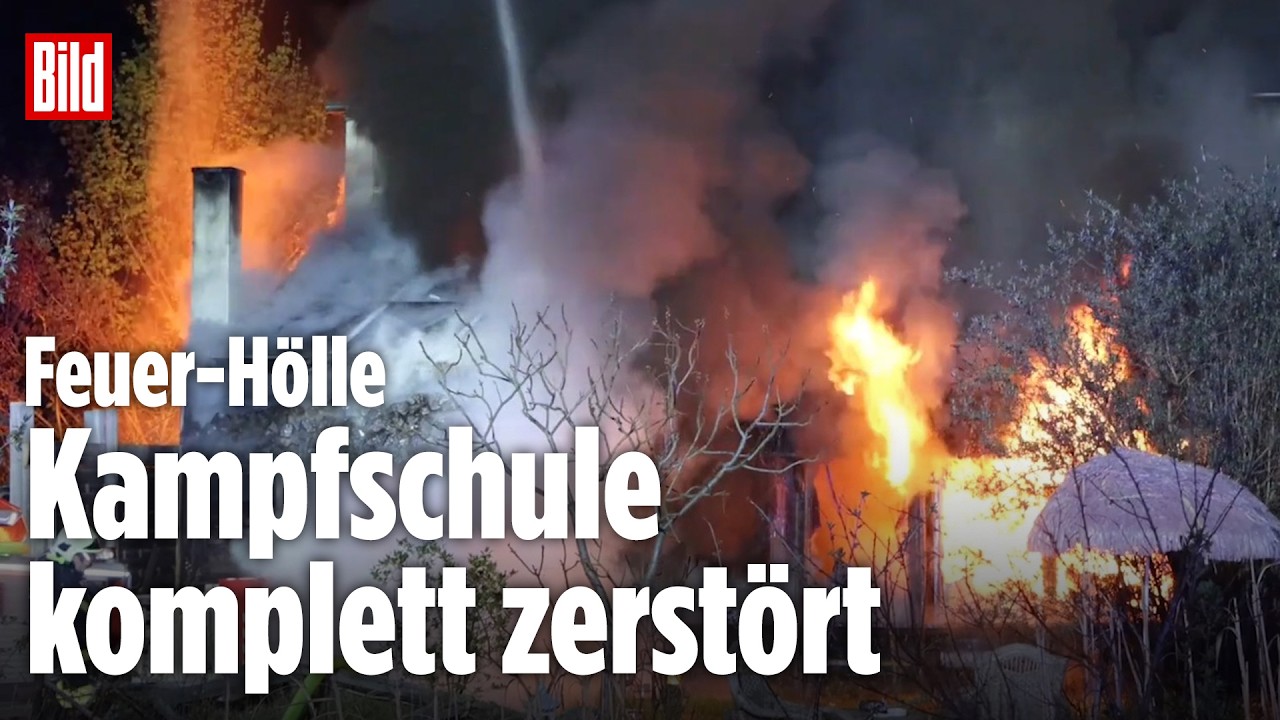 FEUER-INFERNO IN ELSTERWERDA: Kampfsportschule brennt komplett aus