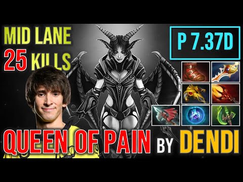 Dendi's Queen of Pain 🌪️: 25 Kills Mid Lane Brilliance! 💪 #gameplay4k #patch737d #fullgame #dota2