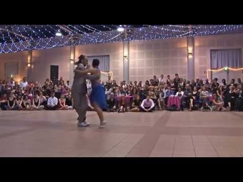  Santiago Giachello  and  Erna Giachello  are  dancing  to  the  tango  "  Pasional  "  by  Osvaldo Pugliese  in  2013
