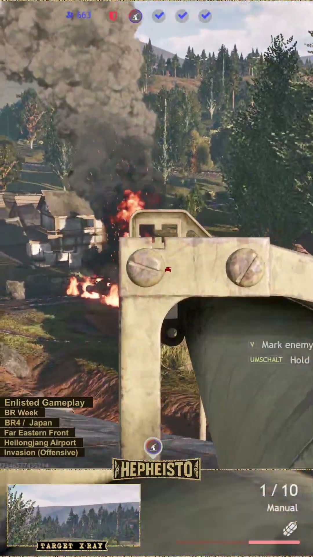 Anti Tank Gunner eliminates Tank T-60 with RPzB. 43 Ofenrohr