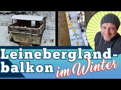Leineberglandbalkon im Winter von oben - Wanderung im Schnee - Kansteinweg Pottlandweg Ith-Hils-Weg