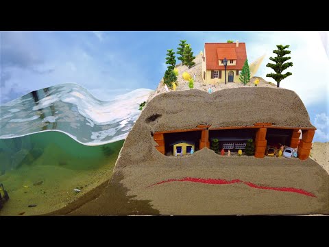 Dam Breach Experiment - Underground Town vs Tsunami And Flood - Natural Disaster Simulation