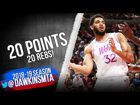 Karl Anthony Towns Full Highlights 2018 12 26 T Wolves vs Bulls   20 Pts 20 Rebs!  FreeDawkins