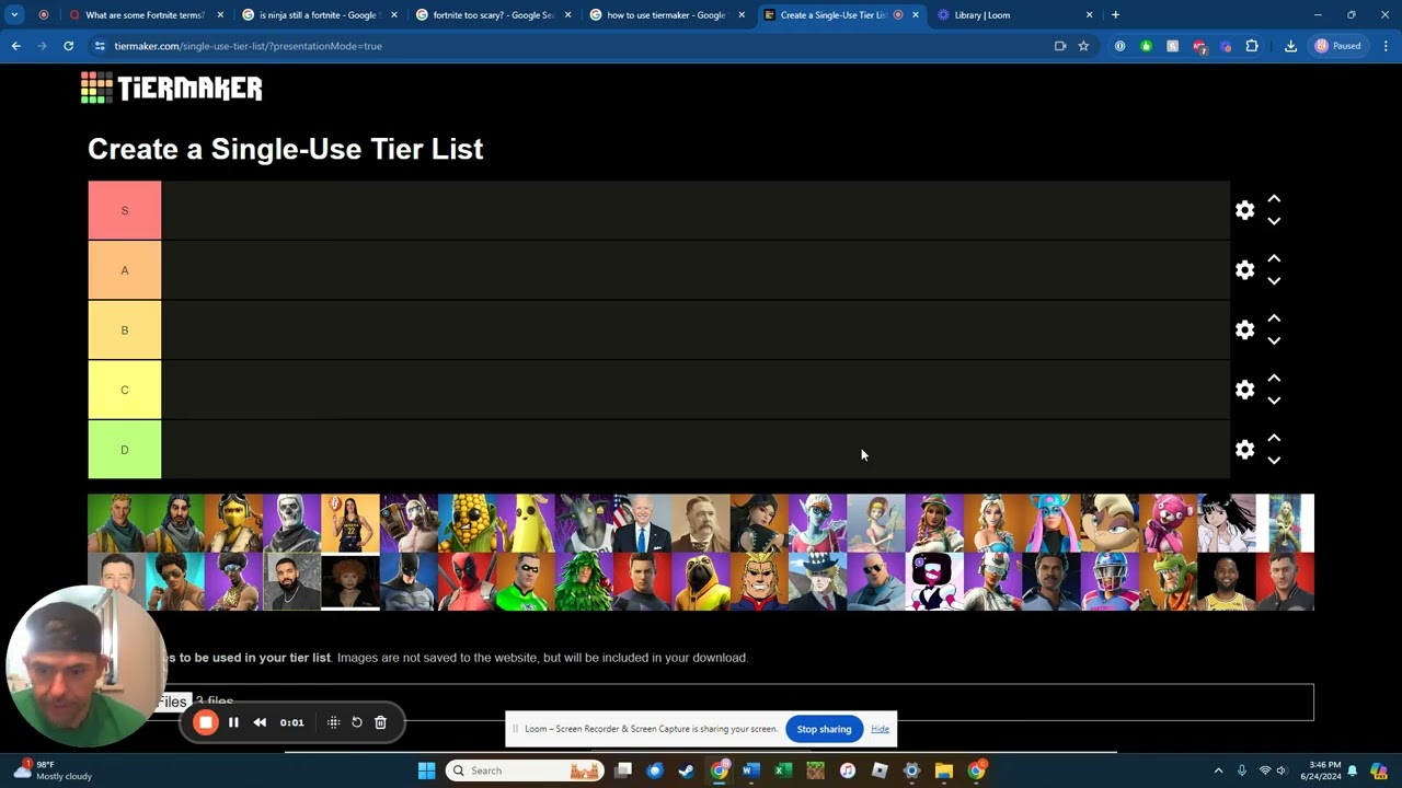 Create a Single Use Tier List Private Tier List   TierMaker   24 June 2024
