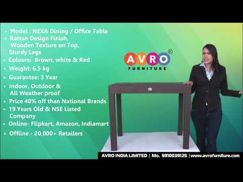 Avro nexa rattan plastic dining table, weight: 6.5 kg