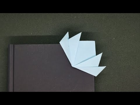 Lotus Origami Lesezeichen basteln - How to make a easy lotus bookmark corner - DIY
