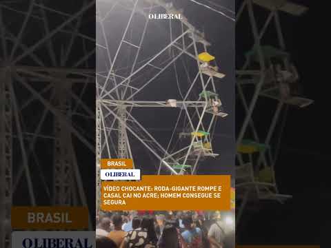 PÂNICO NO PARQUE: Casal cai de roda-gigante no Acre e homem se pendura para não despencar