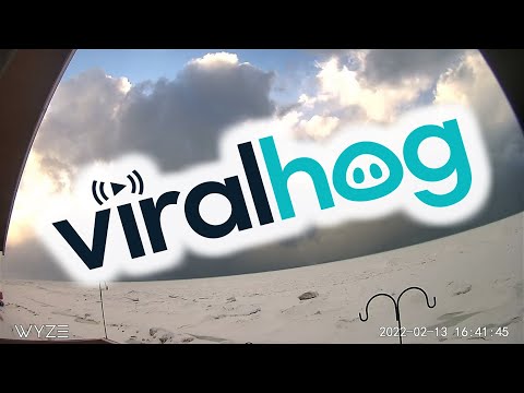 Rare Winter Waterspout or Snow Devil on Lake Michigan || ViralHog