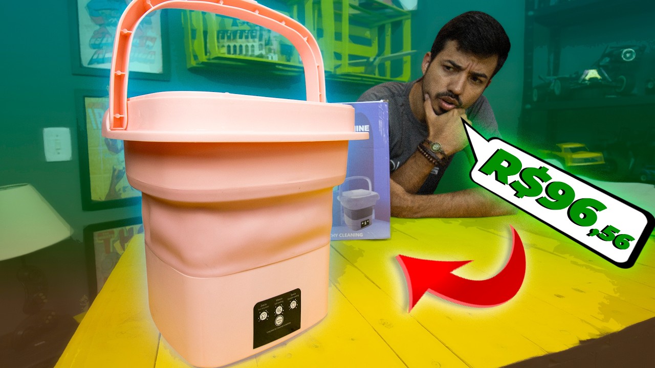 COMPREI uma Mini Máquina de Lavar Roupas na Shopee! Funciona? Descubra comigo