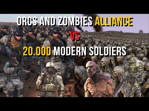 ONE MILLION Orcs and Zombies Alliance vs 20.000 Modern Soldiers - Ultimate Epic Battle Simulator 2
