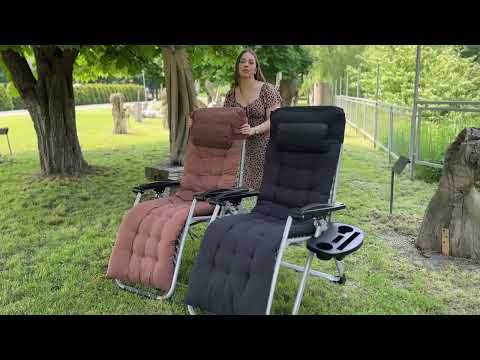 Кресло-шезлонг Zero Gravity Premium Plus | коричневое | LEOBRO ZGC-E1-BRN - фото 1 - id-p2620458734