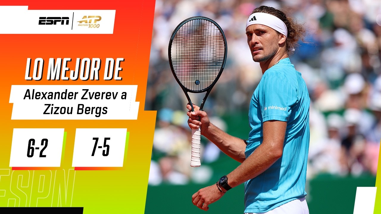 ZVEREV NO TUVO PROBLEMAS FRENTE A BERGS Y SE IMPUSO EN SETS CORRIDOS EN MONTECARLO | RESUMEN