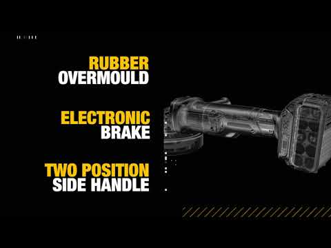 Kampinis šlifuoklis  DEWALT DCG405N be akumuliatoriaus ir kroviklio video