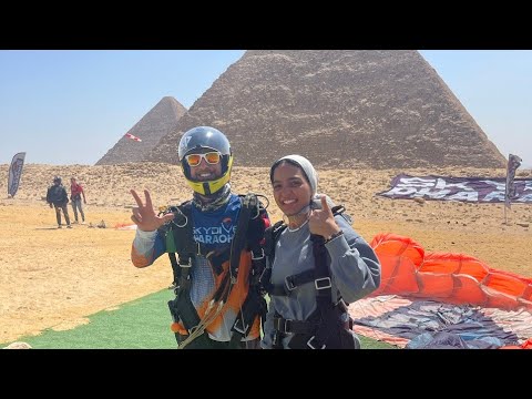Tandem skydiving above the pyramids - Egypt 2023 skydive Pharaohs #skydive #egypt #pyramid