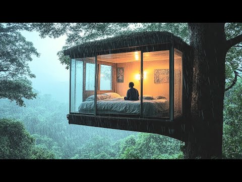 Ich habe ein gemütliches transparentes Baumhaus im Regen gebaut | Überleben im Dschungel