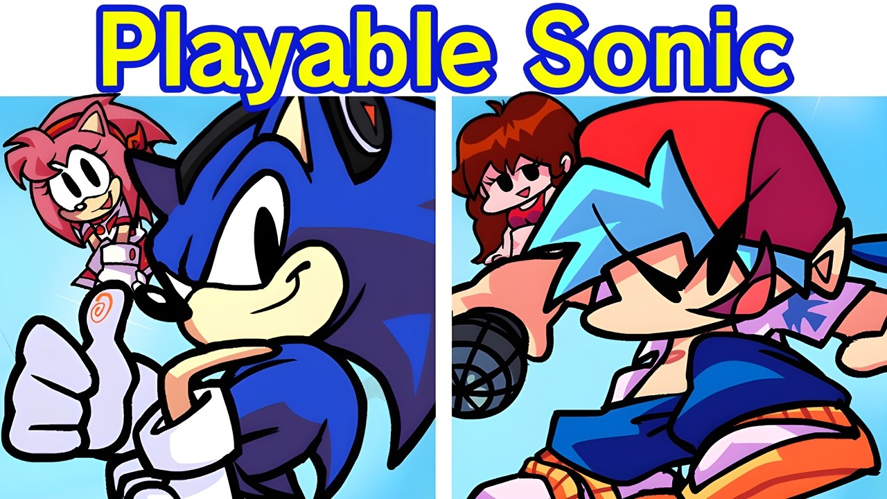 FNF Sonic Jam + Cutscenes Animation + Sonic Mix (Friday Night Funkin' Mod) (Amy/Tails/GF/BF)