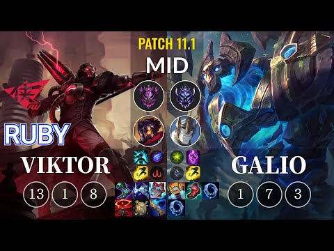 RW Ruby Viktor vs Galio Mid - KR Patch 11.1