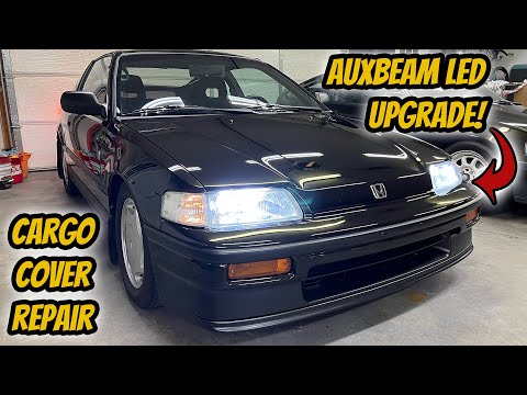 1988 CRX Si Restore Part 48 - Auxbeam LED Lights + CRX Cargo Cover Repair!