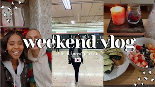 KOREA VLOG | weekend in my life, self care morning, xmas shopping, night out w/ the boys, H&M haul.