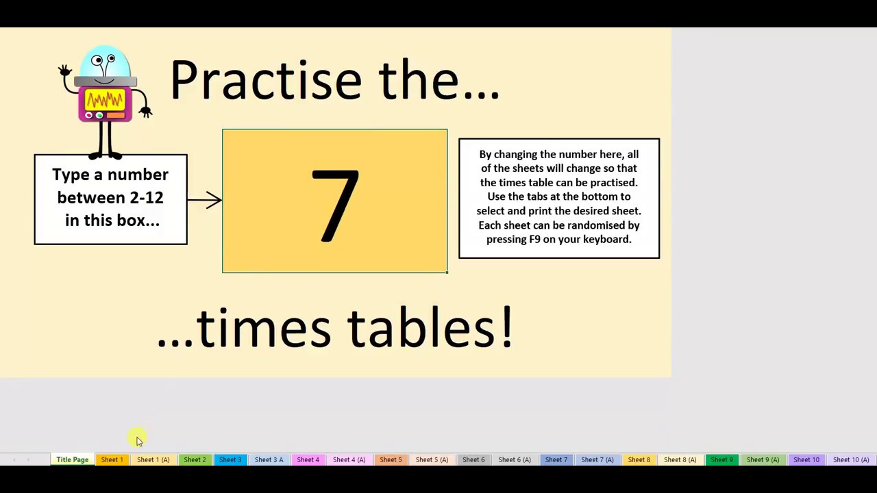 Time Tables Worksheet Generator