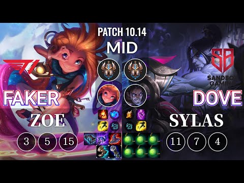 T1 Faker Zoe vs SB Dove Sylas Mid - KR Patch 10.14