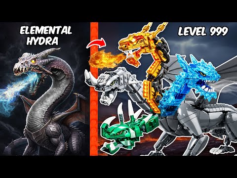 100 giorni di fuga dal Drago Idra Elementale a 4 Teste! | AM Bricks Galaxy