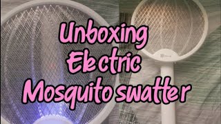 UNBOXING MOSQUITO SWATTER ELECTRIC , RECHARGEABLE HANDLE 147.98 PESOS ONLY
