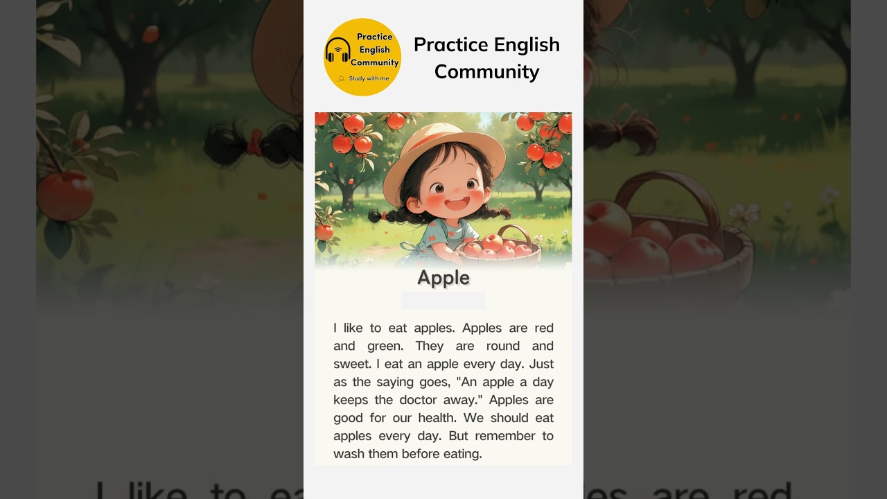 English Listening Practice – A Short Story About an Apple| 15 Minutes of English Listening Practice