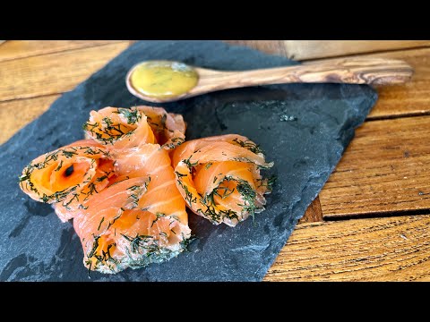 graved Lachs selbstgemacht, selber machen beizen - mit Senf-Honig Sauce - graved lax Rezept