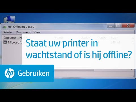 Staat uw printer in wachtstand of is hij offline?