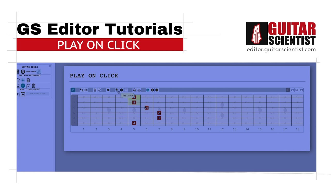 [ENG]  Play on click function - Guitar Scientist Editor Tutorials