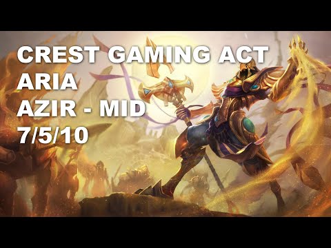 Crest Gaming Act Aria Mid Azir vs Volibear - KR Challenger Patch 10.8