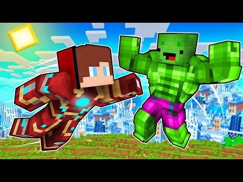 Mikey & JJ Became SUPERHERO Iron Man and Hulk in Minecraft Challenge! (Maizen Mizen Mazien)