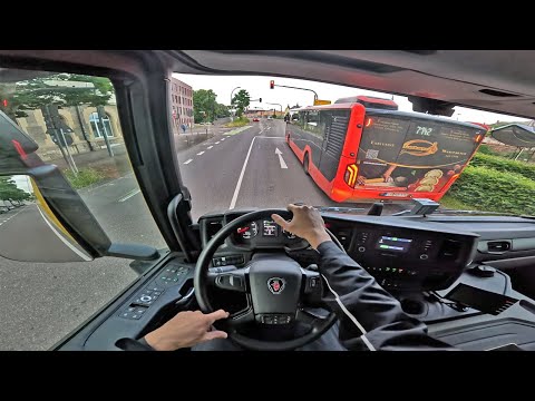 POV ASMR New Scania Power Truck Driving Germany 4K GOPRO #17