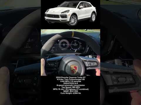 Thumbnail for 2024 Porsche Cayenne Turbo GT 0-60 MPH #carshorts #porsche #cayenneturbo #0to60 #0to100 #v8 by Porsche Cayenne