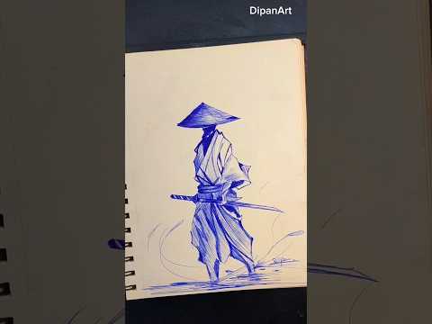Pen work 💪 The samurai quick sketch #art #animedrawing #samurai