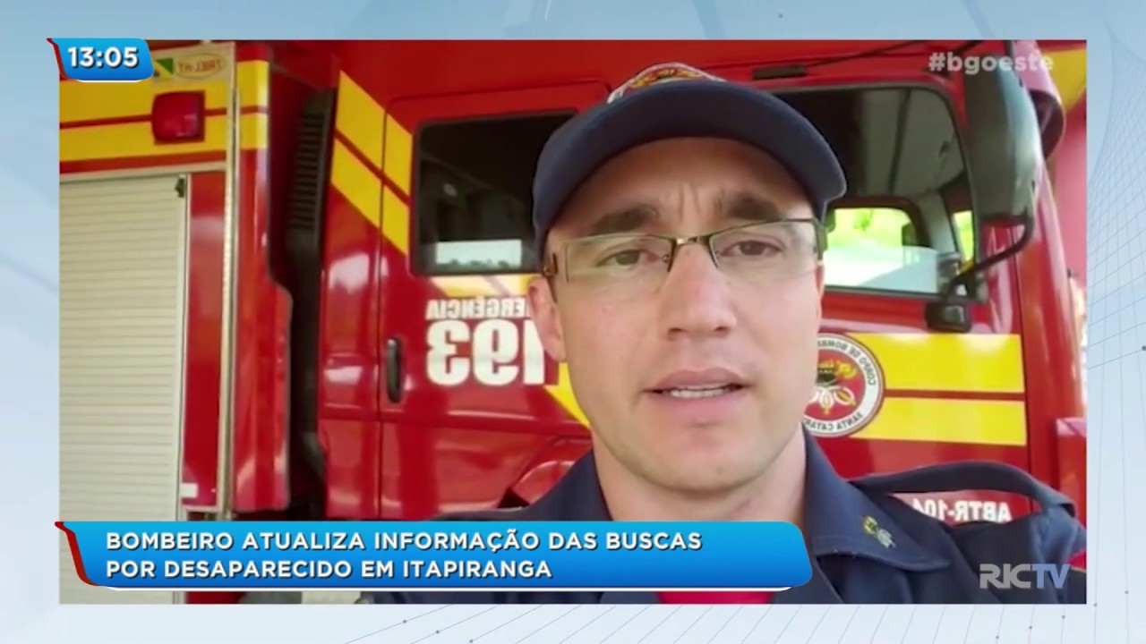 Bombeiro atualiza informação das buscas por desaparecido em Itapiranga - ND Mais - Notícias