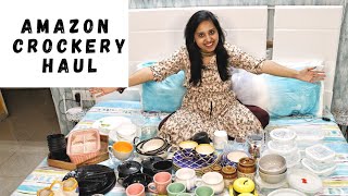 Huge AMAZON Crockery Haul 2021| Dinner set, Serveware, mugs, trays, bowls & glassware | Geetika Arya