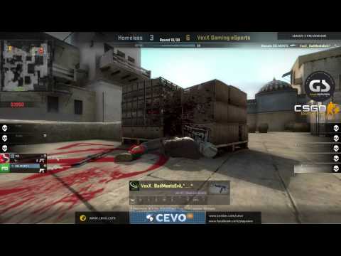 CEVO-Pro CS:GO Season 5: VexX Gaming vs. Homeless - Week 1:2 on de_dust2