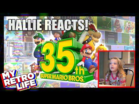 Super Mario 35th Anniversary Direct - Hallie's Reaction (Age 5) - My Retro Life