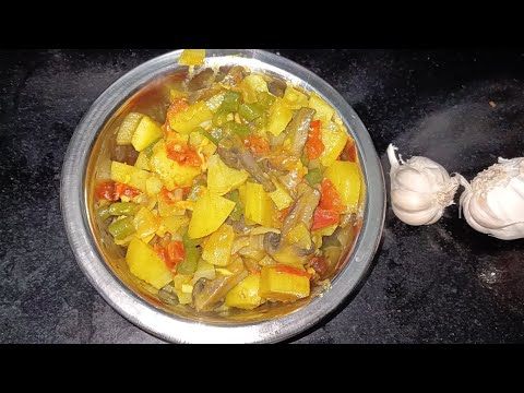 How to make mushroom potato mix veg/ aise banaen aaloo mushroom ki mix sabji 😀😀❤️@manjubala6531