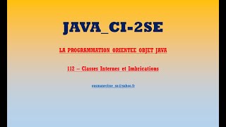 CI 2SE PooJava112 Classes Internes et Imbrications