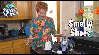 SMELLY SHOES - How to get ODORS out - Queen Of Clean Cleaning Tip Video