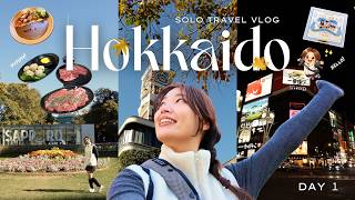 SOLO HOKKAIDO VLOG DAY 1 🇯🇵🩵 | Sapporo, Food, Stay, Attractions & Exploring!