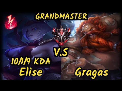 VGIA Razork (ELISE) vs GRAGAS - 10/1/9 KDA JUNGLE GAMEPLAY - EUW Ranked GRANDMASTER