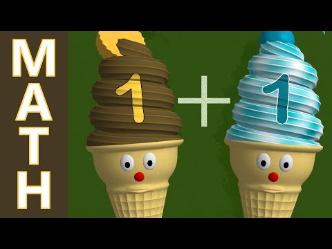 Learn Addition +1: Math Lesson with Ice Cream Cones for Children