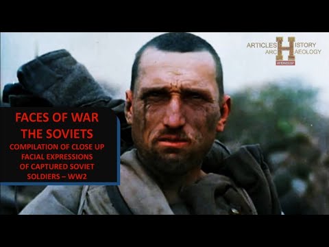 FACES OF WAR - Compilation of close up facial expressions of captured Soviets soldiers - WW2