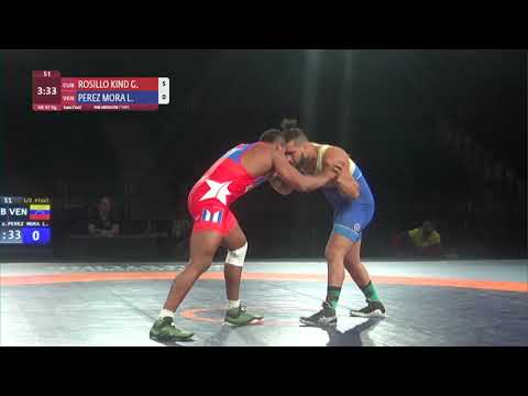 1/2 GR - 97 kg: G. ROSILLO KIND (CUB) v. L. PEREZ MORA (VEN)